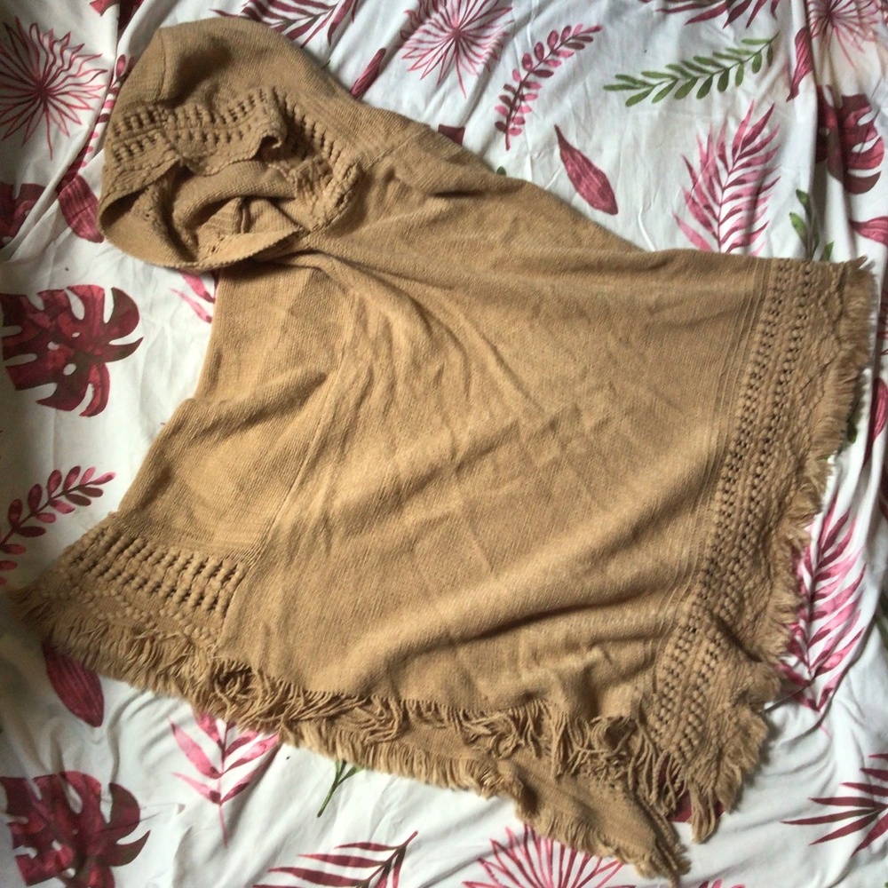 Beige Light Knit Poncho